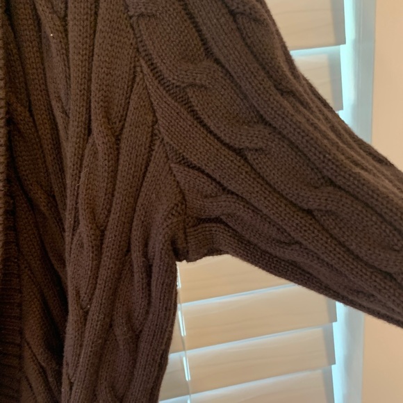 Lauren Ralph Lauren Dark Brown Belted Cardigan - Picture 6 of 7